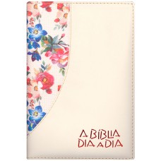 Bíblia dia a dia 2022 - Luxo - Flores grandes / marfim Bíblia dia a dia 2022 - Luxo - Flores grandes / marfim
