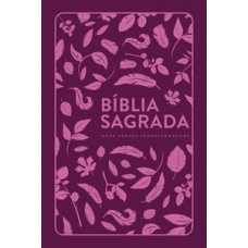 Bíblia nvt letra normal - folhas pink