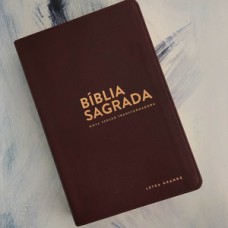 Bíblia nvt letra grande - luxo (marrom)
