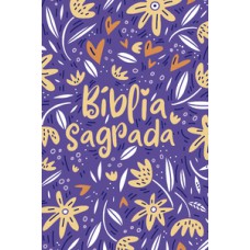 Bíblia nvt letra normal - jardim da vida roxo