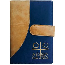 Bíblia dia a dia 2022 - Lingueta e imã carrara caramelo/ búf azul Bíblia dia a dia 2022 - Lingueta e imã carrara caramelo/ búf azul